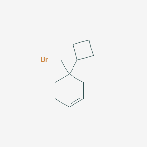 molecular formula C11H17Br B13199190 4-(Bromomethyl)-4-cyclobutylcyclohex-1-ene 