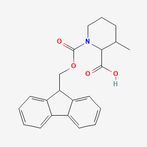 molecular formula C22H23NO4 B13199263 1-{[(9H-fluoren-9-yl)methoxy]carbonyl}-3-methylpiperidine-2-carboxylic acid 