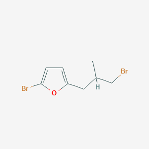 molecular formula C8H10Br2O B13199270 2-Bromo-5-(3-bromo-2-methylpropyl)furan 