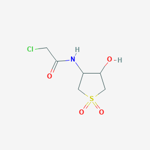 molecular formula C6H10ClNO4S B13199289 2-Chloro-N-(4-hydroxy-1,1-dioxidotetrahydrothien-3-YL)acetamide 