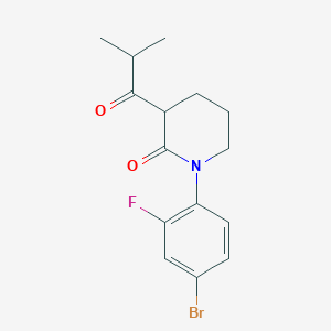 1-(4-Bromo-2-fluorophenyl)-3-(2-methylpropanoyl)piperidin-2-one