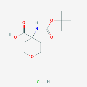 molecular formula C11H20ClNO5 B13199317 4-(Boc-amino)tetrahydropyran-4-carboxylic acid hydrochloride 