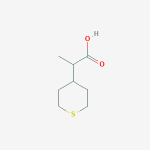 molecular formula C8H14O2S B13199356 2-(Thian-4-yl)propanoic acid 