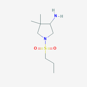 molecular formula C9H20N2O2S B13199378 4,4-Dimethyl-1-(propane-1-sulfonyl)pyrrolidin-3-amine 