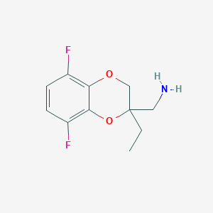 molecular formula C11H13F2NO2 B13199467 (2-Ethyl-5,8-difluoro-2,3-dihydro-1,4-benzodioxin-2-yl)methanamine 