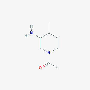 molecular formula C8H16N2O B13199509 1-(3-Amino-4-methylpiperidin-1-yl)ethan-1-one 