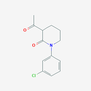 molecular formula C13H14ClNO2 B13199549 3-Acetyl-1-(3-chlorophenyl)piperidin-2-one 