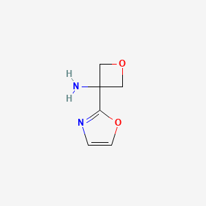 molecular formula C6H8N2O2 B13199579 3-(1,3-Oxazol-2-yl)oxetan-3-amine 