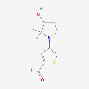 4-(3-Hydroxy-2,2-dimethylpyrrolidin-1-yl)thiophene-2-carbaldehyde