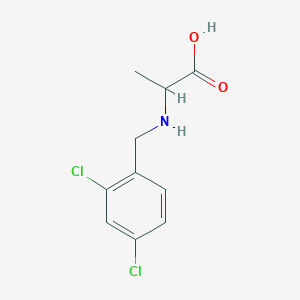 molecular formula C10H11Cl2NO2 B13199623 2-{[(2,4-Dichlorophenyl)methyl]amino}propanoic acid 