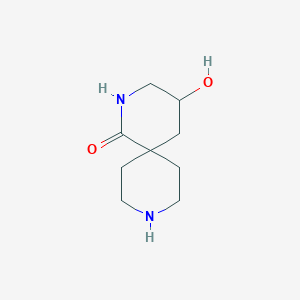 molecular formula C9H16N2O2 B13199633 4-Hydroxy-2,9-diazaspiro[5.5]undecan-1-one 