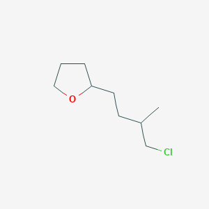 molecular formula C9H17ClO B13199650 2-(4-Chloro-3-methylbutyl)oxolane 