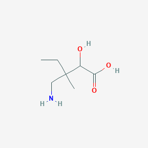 molecular formula C7H15NO3 B13199664 3-(Aminomethyl)-2-hydroxy-3-methylpentanoic acid 