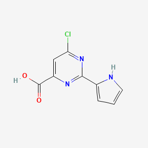 molecular formula C9H6ClN3O2 B13199665 6-Chloro-2-(1H-pyrrol-2-yl)pyrimidine-4-carboxylic acid 