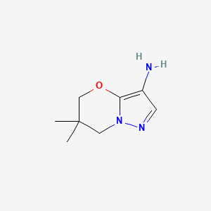 6,6-Dimethyl-5H,6H,7H-pyrazolo[3,2-b][1,3]oxazin-3-amine