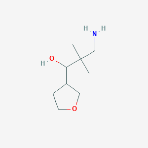 molecular formula C9H19NO2 B13199683 3-Amino-2,2-dimethyl-1-(oxolan-3-YL)propan-1-OL 