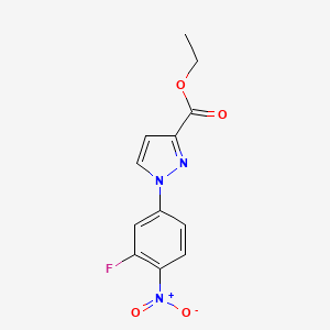 molecular formula C12H10FN3O4 B13199695 Ethyl 1-(3-fluoro-4-nitrophenyl)-1H-pyrazole-3-carboxylate 