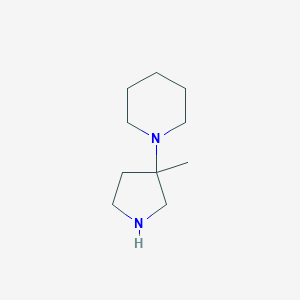 molecular formula C10H20N2 B13199706 1-(3-Methyl-3-pyrrolidinyl)piperidine 