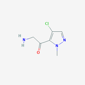 molecular formula C6H8ClN3O B13199732 2-Amino-1-(4-chloro-1-methyl-1H-pyrazol-5-yl)ethan-1-one 