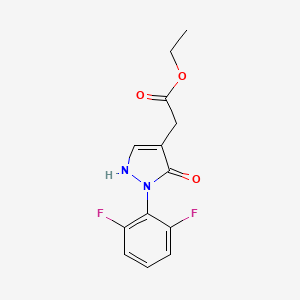 molecular formula C13H12F2N2O3 B13199786 Ethyl 2-[2-(2,6-difluorophenyl)-3-oxo-2,3-dihydro-1H-pyrazol-4-yl]acetate 