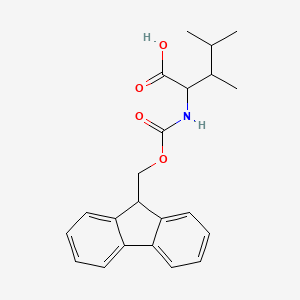 molecular formula C22H25NO4 B13199803 2-({[(9H-fluoren-9-yl)methoxy]carbonyl}amino)-3,4-dimethylpentanoic acid 