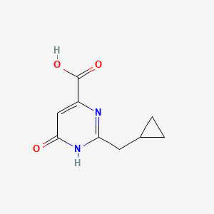 molecular formula C9H10N2O3 B13199817 2-(Cyclopropylmethyl)-6-oxo-1,6-dihydropyrimidine-4-carboxylic acid 