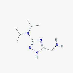 molecular formula C9H19N5 B13199860 5-(Aminomethyl)-N,N-bis(propan-2-yl)-1H-1,2,4-triazol-3-amine 