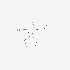 molecular formula C10H19Cl B13199888 1-(Butan-2-yl)-1-(chloromethyl)cyclopentane 