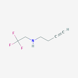 molecular formula C6H8F3N B13199900 (But-3-yn-1-yl)(2,2,2-trifluoroethyl)amine 