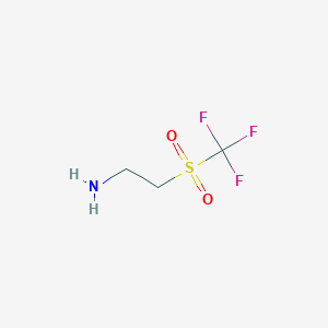 molecular formula C3H6F3NO2S B13199932 2-Trifluoromethanesulfonylethan-1-amine 