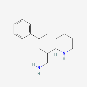 molecular formula C16H26N2 B13199942 4-Phenyl-2-(piperidin-2-yl)pentan-1-amine 