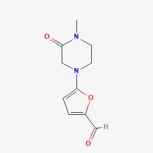 molecular formula C10H12N2O3 B13199975 5-(4-Methyl-3-oxopiperazin-1-yl)furan-2-carbaldehyde 