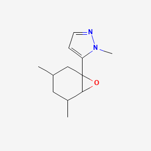 molecular formula C12H18N2O B13199981 5-{3,5-dimethyl-7-oxabicyclo[4.1.0]heptan-1-yl}-1-methyl-1H-pyrazole 