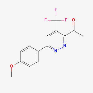 1-[6-(4-Methoxyphenyl)-4-(trifluoromethyl)pyridazin-3-yl]ethan-1-one