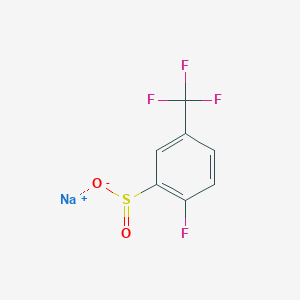 molecular formula C7H3F4NaO2S B13200005 Sodium 2-fluoro-5-(trifluoromethyl)benzene-1-sulfinate 