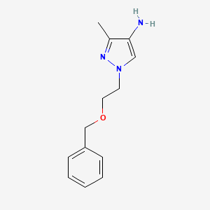 molecular formula C13H17N3O B13200011 1-(2-Benzyloxy-ethyl)-3-methyl-1H-pyrazol-4-ylamine 