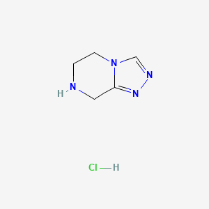 molecular formula C5H9ClN4 B1320004 5,6,7,8-Tetrahydro-[1,2,4]triazolo[4,3-a]pyrazine hydrochloride CAS No. 837430-14-5