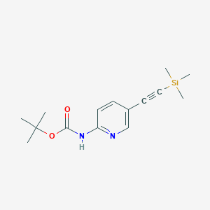 molecular formula C15H22N2O2Si B1320009 Tert-butyl (5-((trimethylsilyl)ethynyl)pyridin-2-yl)carbamate CAS No. 470463-41-3