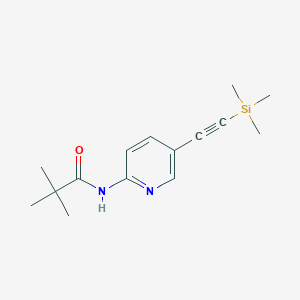 molecular formula C15H22N2OSi B1320010 2,2-Dimethyl-N-(5-trimethylsilanylethynyl-pyridin-2-yl)-propionamide CAS No. 470463-43-5