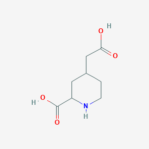 molecular formula C8H13NO4 B13200108 4-(Carboxymethyl)piperidine-2-carboxylic acid 