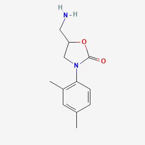 molecular formula C12H16N2O2 B13200131 5-(Aminomethyl)-3-(2,4-dimethylphenyl)-1,3-oxazolidin-2-one 