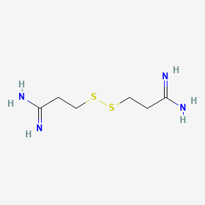 molecular formula C6H14N4S2 B13200144 3-[(2-Carbamimidoylethyl)disulfanyl]propanimidamide 