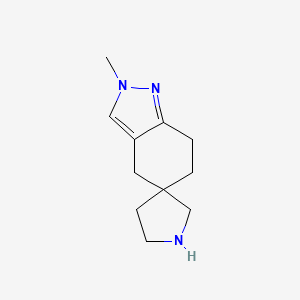 molecular formula C11H17N3 B13200158 2-Methyl-2,4,6,7-tetrahydrospiro[indazole-5,3'-pyrrolidine] 