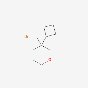 molecular formula C10H17BrO B13200183 3-(Bromomethyl)-3-cyclobutyloxane 