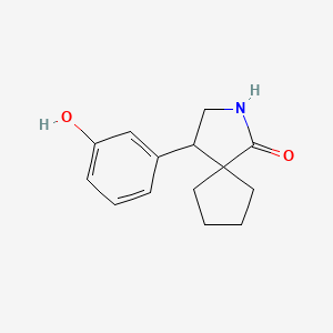 molecular formula C14H17NO2 B13200232 4-(3-Hydroxyphenyl)-2-azaspiro[4.4]nonan-1-one 