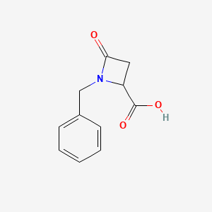molecular formula C11H11NO3 B1320025 1-Benzyl-4-oxo-2-azetidinecarboxylic acid CAS No. 1236267-01-8