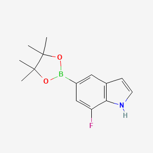 molecular formula C14H17BFNO2 B1320028 7-氟-5-(4,4,5,5-四甲基-1,3,2-二氧杂硼烷-2-基)-1H-吲哚 CAS No. 837392-56-0