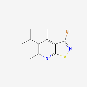 molecular formula C11H13BrN2S B13200308 3-Bromo-4,6-dimethyl-5-(propan-2-yl)-[1,2]thiazolo[5,4-b]pyridine 