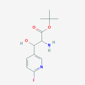 molecular formula C12H17FN2O3 B13200338 tert-Butyl 2-amino-3-(6-fluoropyridin-3-yl)-3-hydroxypropanoate 