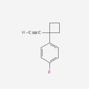 molecular formula C12H11F B13200347 1-(1-Ethynylcyclobutyl)-4-fluorobenzene 